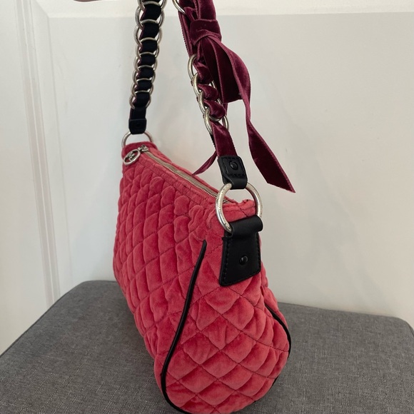 MARC JACOBS Vintage Y2K Quilted Red Velvet Shoulder Bag - Picture 7 of 11